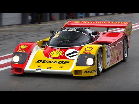 Onboard the iconic 1987 Porsche 962C Short Tail racecar on wet track feat. RAW engine Sounds!