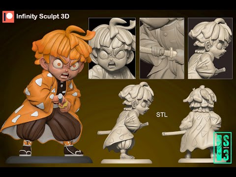 Digital Sculpting is Magic! Modeling Zenitsu Agatsuma (Kimetsu no Yaiba) in Zbrush