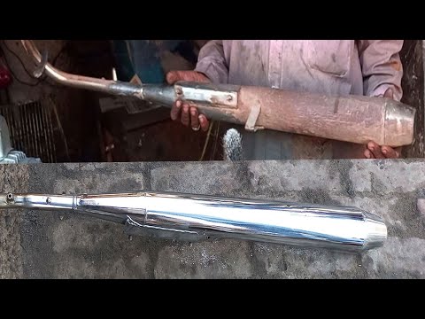 Restoration of old Bike Silencer | Chrome Silencer polishing