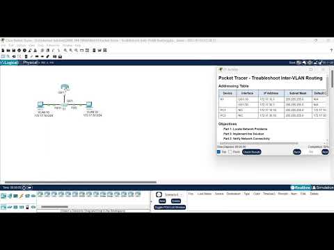SRWE 4.4.8 Packet Tracer - Troubleshoot Inter-VLAN Routing