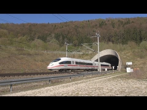 ICE Züge am Tunnel Schellenberg Süd / NBS Ingolstadt-Nürnberg - Zug, trainfart, train