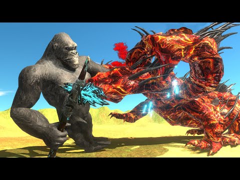 KONG with AXE VS Burning Monster - Animal revolt battle simulator