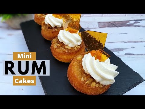 Mini Rum Cakes! No Mixer Required!