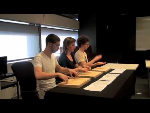 Table Music-Thierry de Mey-Alessandro Valiante, Krystina Marcoux, and Noam Bierstone