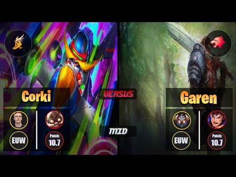 MagiFelix CORKI (Mid) [Fleet Footwork] VS GAREN - Challenger EUW Patch 10.7