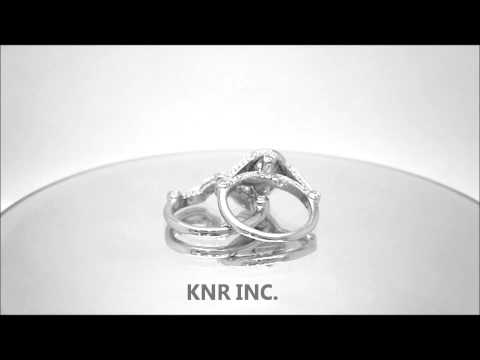 PEAR SHAPE CUT DIAMOND BEZEL ENGAGEMENT RING & BAND 2.35CTW - KNR INC - 174