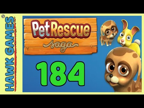 Pet Rescue Saga Level 184 - 3 Stars Walkthrough, No Boosters