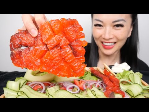 CANDY SALMON WITH RECIPE (ASMR EATING SOUNDS) LIGHT WHISPERS | SAS-ASMR