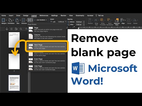 How to Remove Blank Page in Microsoft Word | Section Break | Page Break