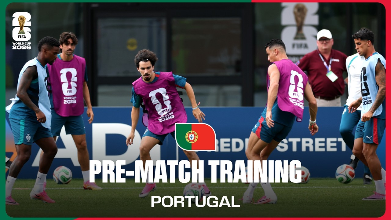 Portugal players training ahead of the World Cup 2026 Round of 16 clash against Spain