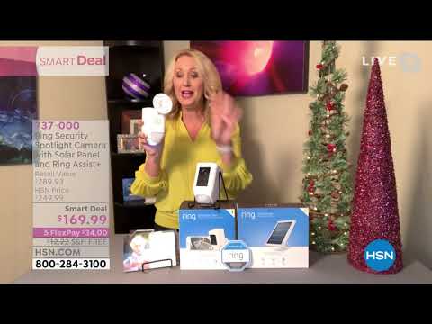 Ring Security Spotlight Camera with Solar Panel and Ring...