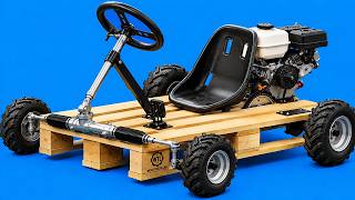 The Farmer Puts an Engine on a Pallet! Turn a Pallet into a Super-Fast Homemade 200cc Go-Kart