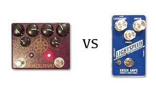 Video thumbnail for Analogman King of Tone vs Greer Amps Lightspeed Organic Overdrive by shnobel