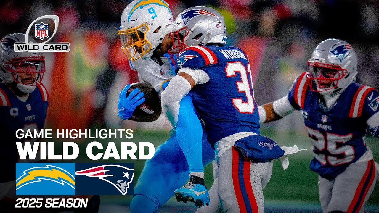 Los Angeles Chargers vs New England Patriots Game Highlights | 2025 NFL Season Wild Card Round