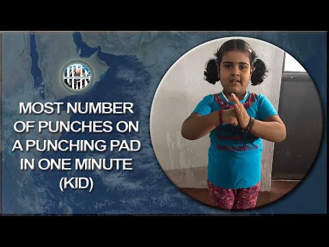 MOST NUMBER OF PUNCHES ON A PUNCHING PAD IN ONE MINUTE KID