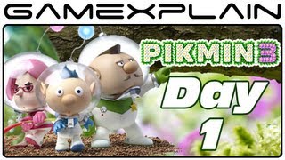 Pikmin 3 - Captain's Log: Day 1 -  Captains, Yellow, and Red Pikmin, oh my! (Video Preview)
