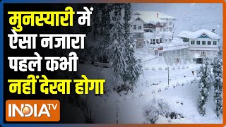 Uttarakhand: Fresh snow turns Munsiyari pearly white