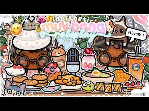 *ASMR* AESTHETIC mukbang roleplay 🍡🐈🍋‍🟩|| *VOICED🎙️* || Toca Boca Life World Rp 💐🌈🧋