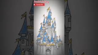 Speed drawing of  the Walt Disney Castle #shorts #youtubeshorts #viral