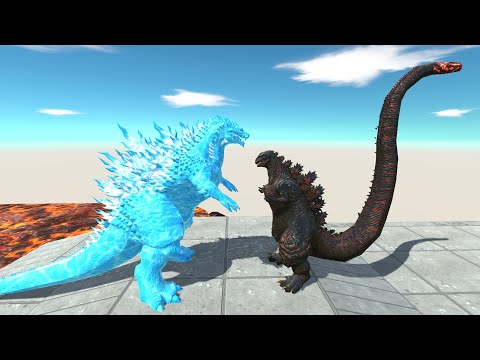 New Monster Gojira Ice Vs All Team Monster Shin Godzilla Death run  -Animal Revolt Battle Simulator