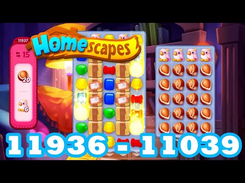 Homescapes Level 11936 - 11939 HD 3 - match puzzle Gameplay | android | IOS | 11937 | 11938