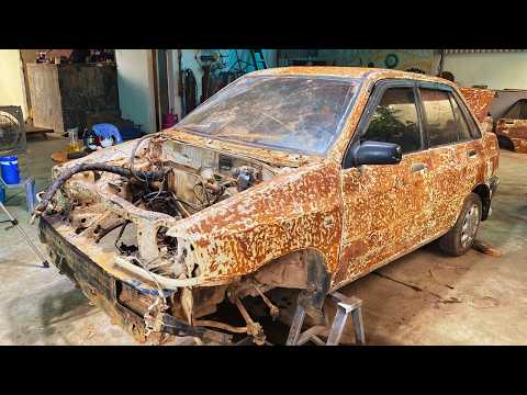 Full Bodywork & Paint Restoration of 1991 KIA PRIDE - Genius Man Restoration Abandoned Bodywork Car