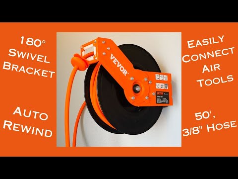 Installing VEVOR Retractable Air Hose Reel in Metal Garage | Heavy Duty | Stop Tripping on Hoses