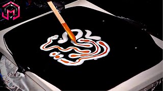 RIBBONS of GOLD Ghost Acrylic Pour with Embellishments