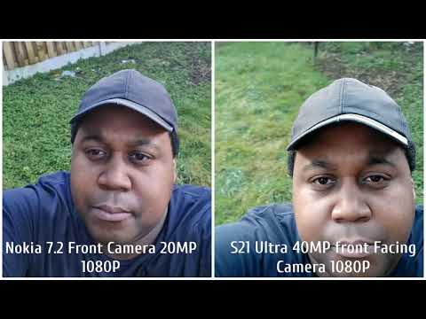 Samsung Galaxy S21 Ultra Vs Nokia 7.2 Zeiss Optics Front Facing Camera Test 1080P FULL HD