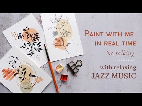 Real time paint along with relaxing Jazz music (no talking)