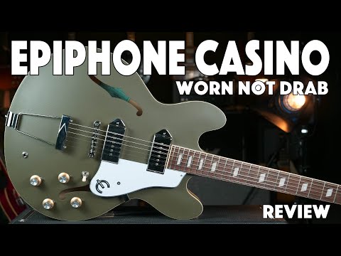 Epiphone Casino Worn Olive Drab w/ Gretsch Case Hollowbody semi-hollow image 14