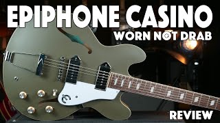 Video thumbnail for Epiphone Casino in Worn Olive Drab - P90 Hollow Body - Guitar Review by The Guitaristas