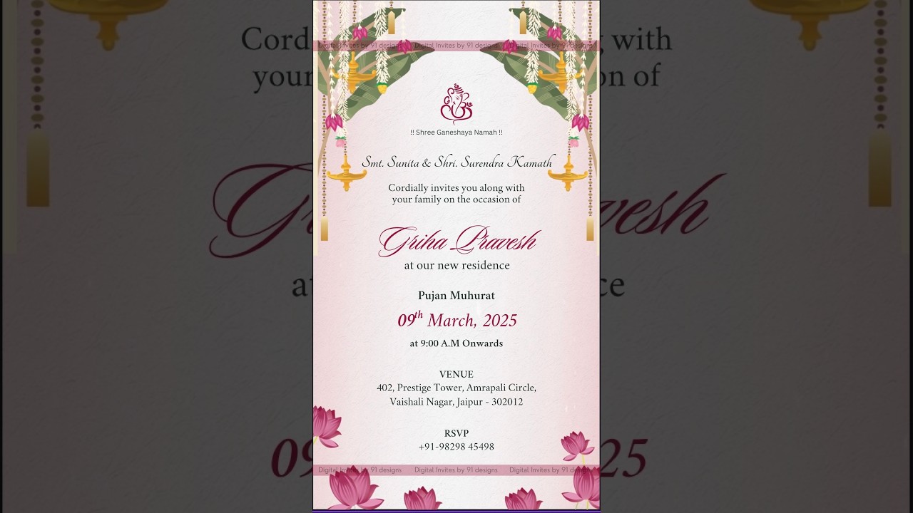 Warm Floral Housewarming Ceremony Card