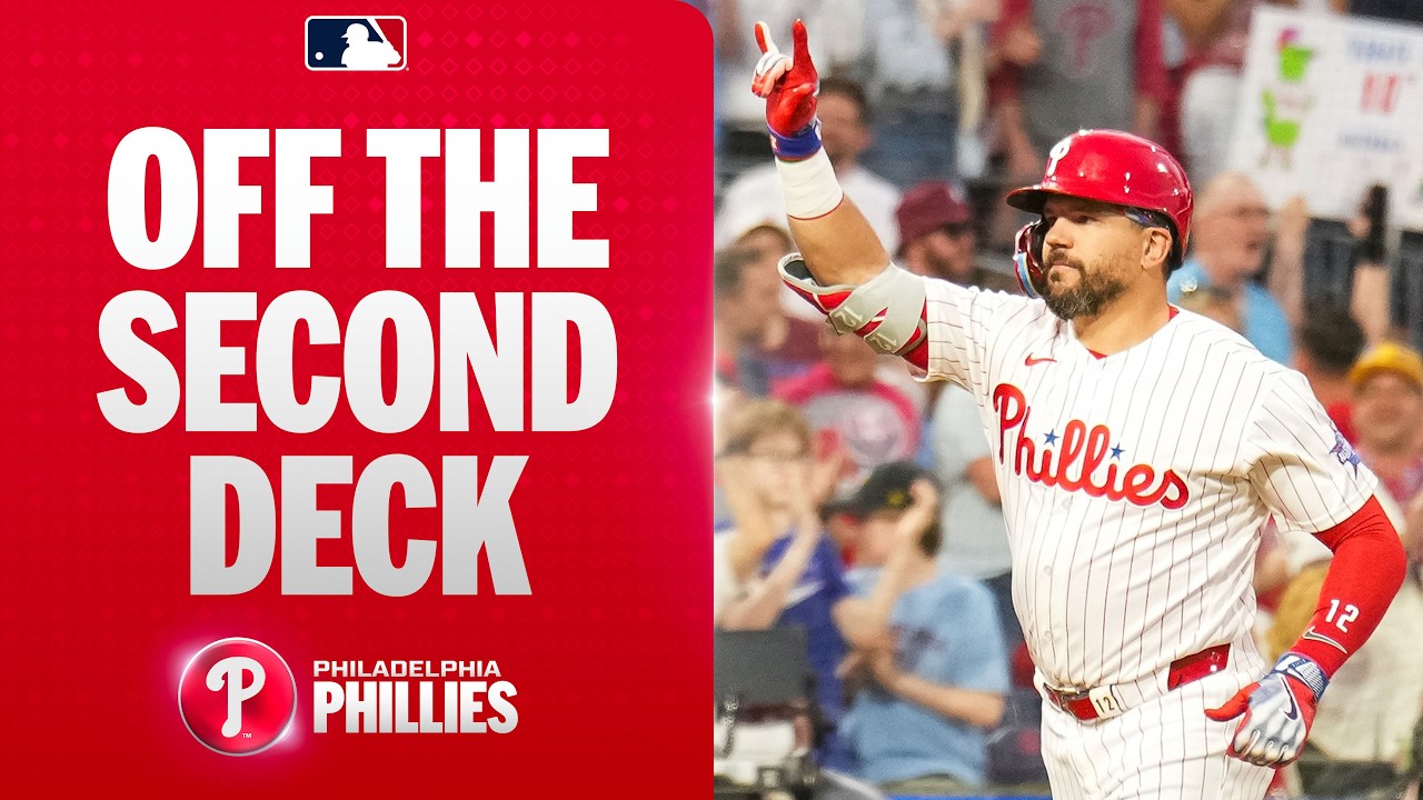 No doubt about it! Kyle Schwarber hits a homer off the facing of the second deck for the Phils 💥
