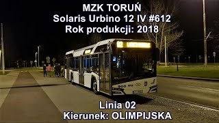 MZK Toruń - Solaris Urbino 12 IV #612, Linia 02 - Pierwszy kurs