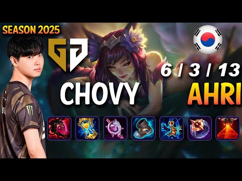 GEN Chovy AHRI vs TWISTED FATE Mid - Patch 25.10 KR Ranked | lolrec