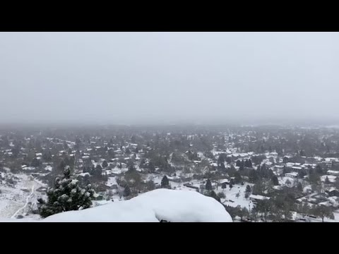 A view from Zimmerman Park on the Rims and Billings wakes up to snow