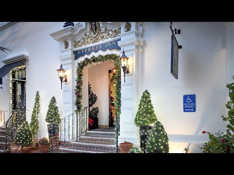 Christmas at Doris Day's Dog Friendly "Cypress Inn", Carmel-by-the-Sea, California USA