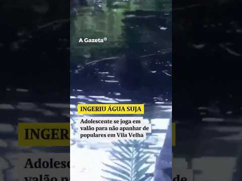 Adolescente se joga em valão para não apanhar de populares em Vila Velha #shorts #noticias