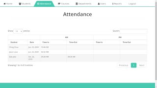 Advance Monitoring Attendance System Project in php mysql with Source Code | Free Download