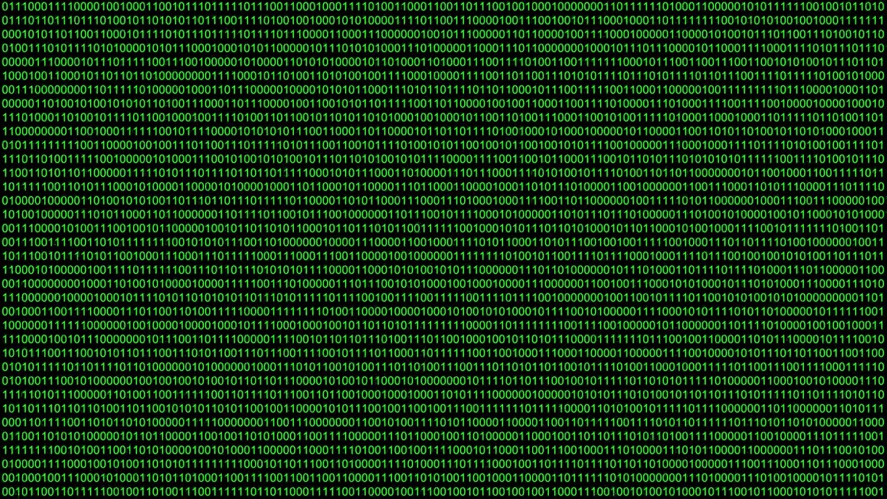 Green Hacker Screen binary code Background Full HD 1 Hour