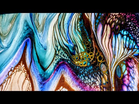 Acrylic Abstract Swipe With Embellishments ~ Fluid Art