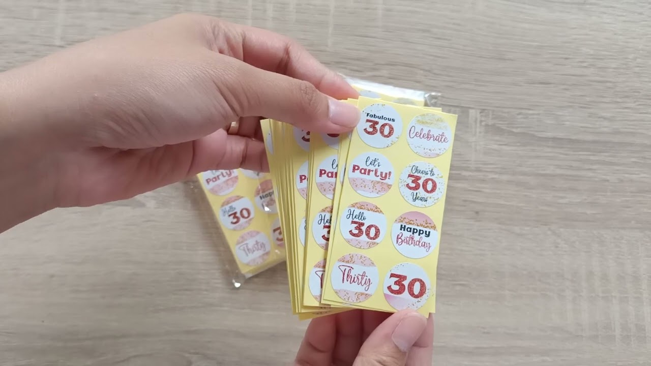 30th Birthday Sticker Labels for Hershey's Kisses Chocolates - Party Celebration