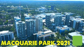 Macquarie Park Sydney April 2021 Construction Progress and surrounding area aeri