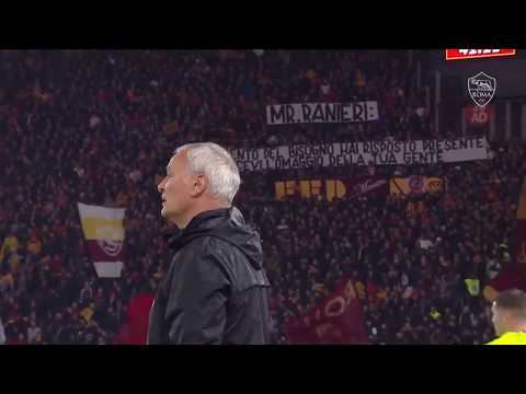Le lacrime di Mister Claudio Ranieri acclamato dai tifosi romanisti (Roma-Parma 2-1)