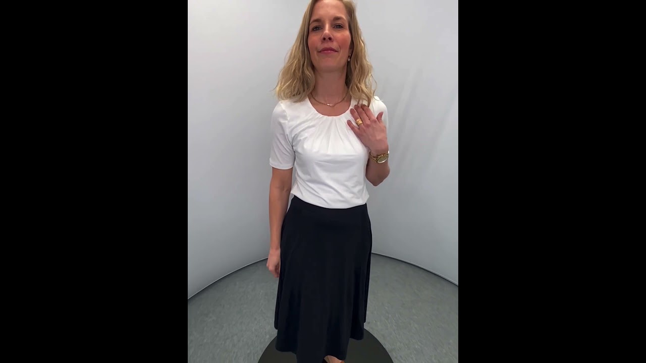 Damesrok A-lijn Marine & dames shirt plooien offwhite