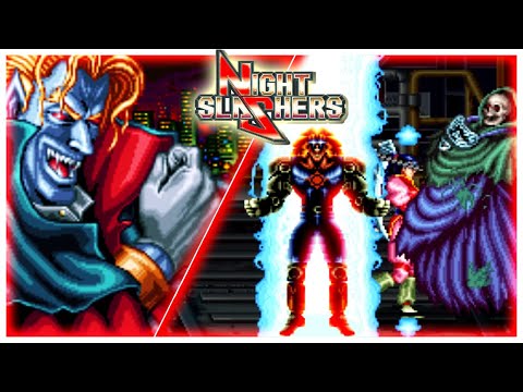 Night Slashers (1993) Arcade 2 Player Full Playthrough 60FPS HD