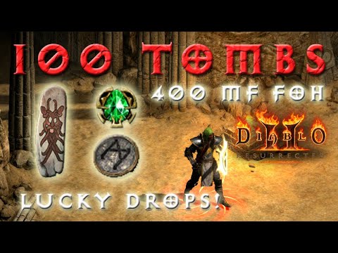 Holy Luck - GZ Loot! 100 Tombuns FoH Pala 400MF - Top 3 Drops [Diablo 2 Resurrected Farming]