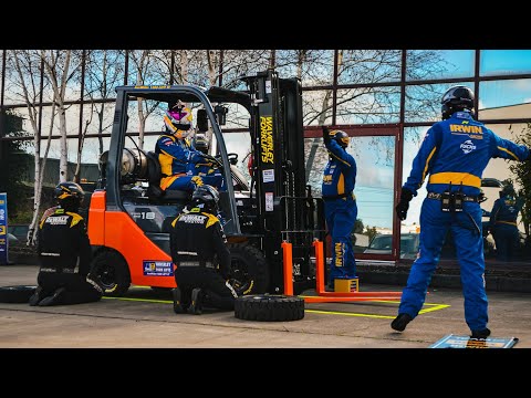 Forklift pit stop with Supercars squad Team 18