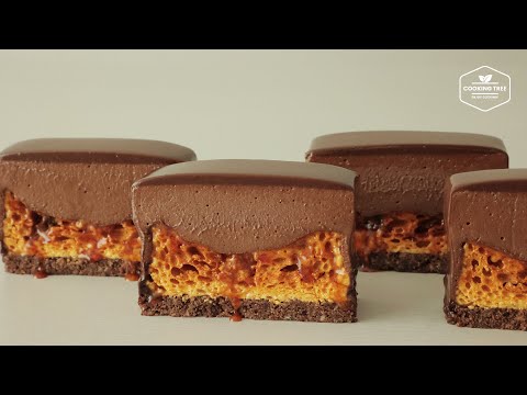 🍯입 안에서 바삭하게 터지는 허니콤 초콜릿 무스 케이크 만들기 | Crunchy Honeycomb Chocolate Mousse Cake Recipe | Cooking tree